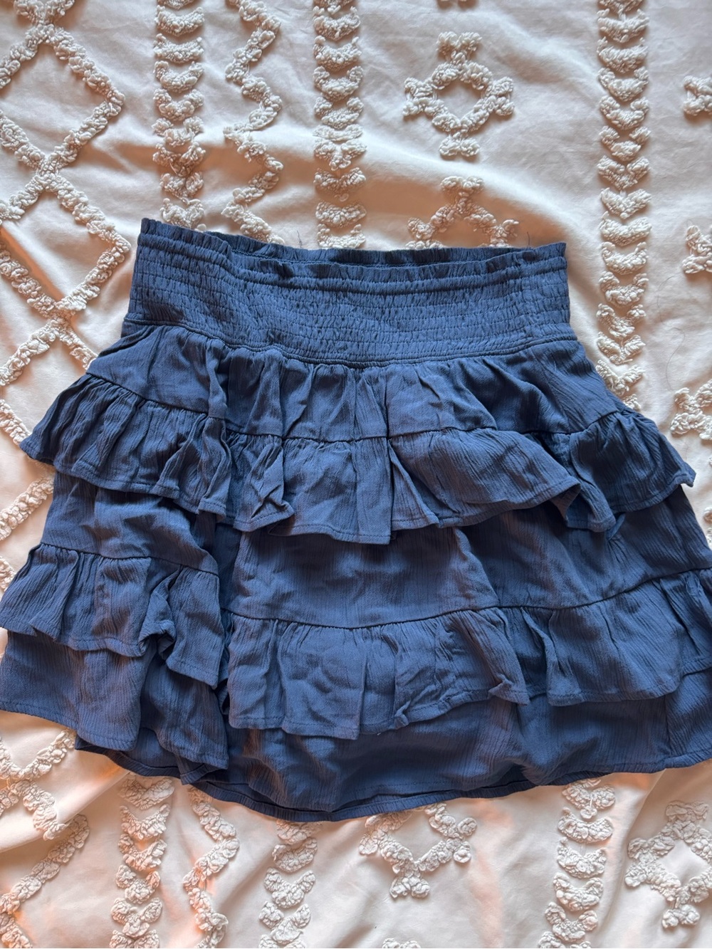 SO Navy Blue Ruffled Skater Skirt